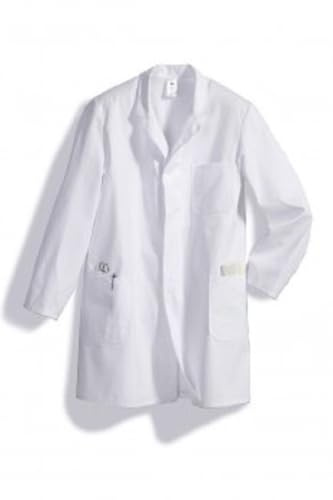 BP Workwear Basic 1310-150-21 Arbeitsmantel - Verdeckte Knopfleiste - Reine Baumwolle - Normale Passform - Größe: 44/46 - Farbe: weiß