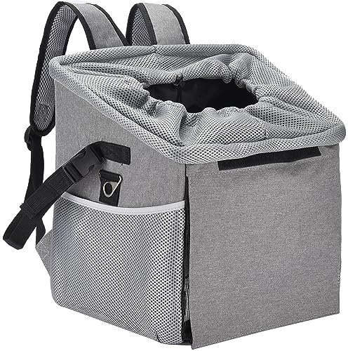 DDOXX Hundefahrradkorb - Fahrradkorb Vorne für kleine Haustiere, Fahrradkorb Hund, Transporttasche Hund und Katze - 37 x 37 x 28CM - Grau
