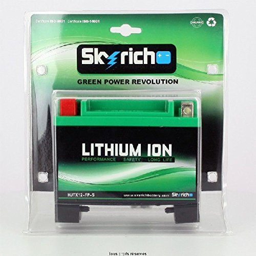 MIM Distribution Batteria Litio SKYRICH YTX12-BS 12 V 10 AH Kawasaki KLE VERSYS 650 2007/2014 per Kawasaki-Versys 650 KLE dal 2007 Fino al 2014