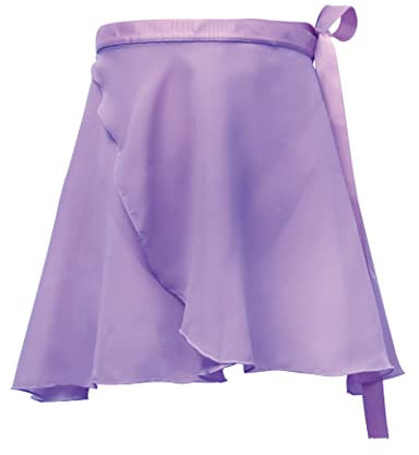 Daydance Ballett-Wickelrock für Mädchen und Damen, Chiffon, für Tanz, Schwarz, Lavendel, X-Groß