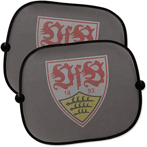 VfB Stuttgart Sonnenblende 2er Set Logo Sichtschutz Blendschutz - Plus Lesezeichen Wir lieben Fußball