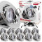 max K O M F O R T 12x LED Einbaustrahler dimmbar Ultraflach 5 Watt chrom schwenkbar 230V Rund warmweiß Deckenstrahler Spot Deckenspot Lumax