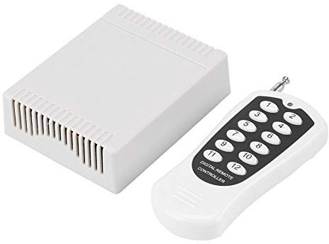 Greensen Telecomando Wireless CC 12V, Interruttore Modulo Relè, Ricevitore 12 Canali 200 Metri, Trasmettitore e Ricevitore Dell'interruttore del Telecomando a Radiofrequenza
