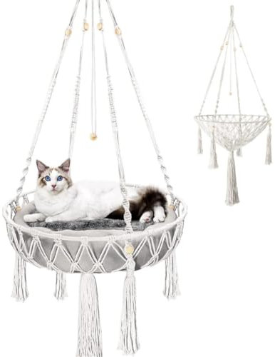 Nicoone Katze Hängematte Baumwolle Katze Hängematte Hängen Fenster Hängematte Katze Bett Stricken Hängen Katze Nester Pet Schaukel Pet Bett