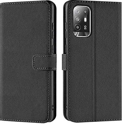 Verco Funda para OPPO A94 5G, Telefono Movil Case Compatible con OPPO A94 5G Libro Protectora Carcasa, Negro