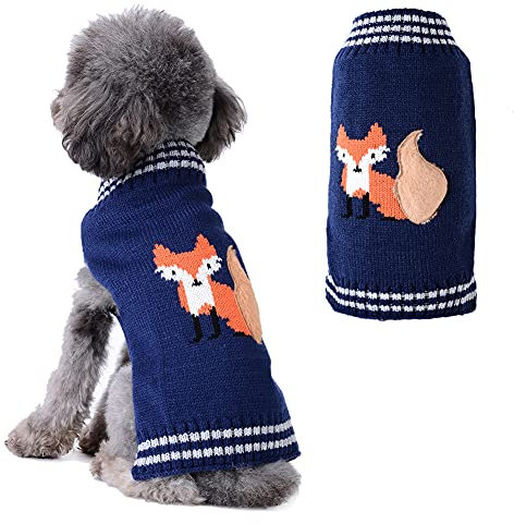 SKXEO Weihnachten Hund Pullover Kostüm, Neujahr Haustier Kostüm warm Winter Pullover gestrickt Weihnachten Haustier Kleidung für Welpen Katze Hunde