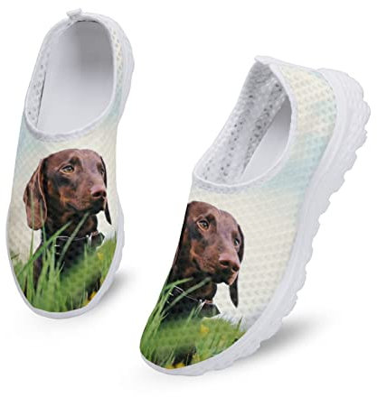 Dolyues Schwarz Dackel Hundedruck Damen Slip On Schuhe Sport Sportlich Gym Walking Laufen Turnschuhe,Atmungsaktiv Lässig