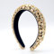 Strass-Stirnband, gepolstert, barocke Kristalle, modisches Party-Haarband für Braut, Hochzeit, Jahrestag, Urlaub, Geschenke (Gold)