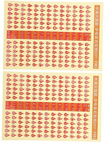 TOYANDONA 2pezzi Adesivo per Tastiera di Chitarra per Principianti Decalcomania per Chitarra per Esercitarsi Scale Adesivi Elettrica
