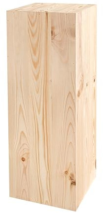 DECOKTIVO Pflanzenständer Holz, Vintage Holzdeko, Blumenständer, Blumenhocker, Holzblock, Dekosäule, Blumensäule DIY, Stabil und Langlebig, 80x30x30 cm