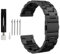 Triblanc Metall Armband Edelstahl Schnellspanner Uhrenarmband 18mm 20mm 22mm Geeignet für Damen Herren (22MM, Schwarz)