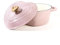YLWX Heart-Shaped Cast Iron Dutch Oven With Lid, Special-Shaped Cocotte Soup Pot, Black White Enamel Braised Stew Pot (Pink, 2.4L)