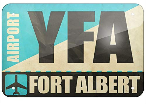 Cartel de metal con código de aeropuerto YFA Fort Albert Cartel de hojalata de 8 x 12 pulgadas