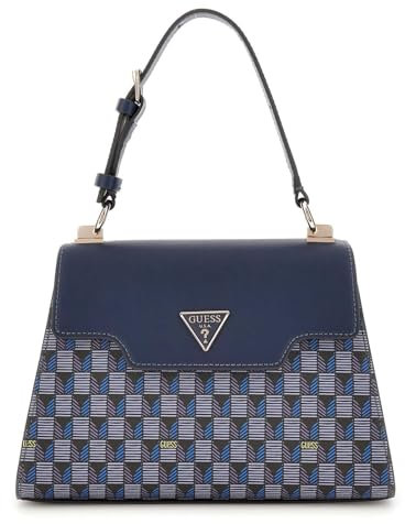 GUESS G Wave Top Handle Flap Blue Logo