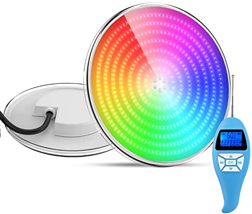 LyLmLe Lampada Piscina LED PAR56 Riempito di Resina, 35W Luci LED Sommergibile PAR56 Multicolore RGB Dimmerabile con Telecomando, 140°angolo del fascio, IP68 Impermeabile 12V AC Faro Piscina