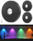 WUYOR Rechargeable RGB Puck Lights with Remote Control, 1500mAh Battery Under Cupboard Kitchen Lamp, Dimmer & Timer Under Cabinet Lights, Wireless LED Stick-On for Closet, Bedroom - Black 3Pcs