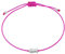 Selfmade Jewelry Armband Damen Silber Fisch Größenverstellbares Makramee-Armkettchen mit Fischchen Handmade Inkl. Geschenk-Verpackung (Silber - Pink)