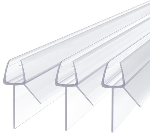 Zocipro 3x Goma Mampara Ducha de 40cm, para Puertas de Cristal de 4-6mm, Junta para Mampara de Ducha con Borde de Goma, Junta de Repuesto para Puerta de Ducha Regulable