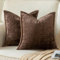 Yaertun 2er Set Kissenbezug Kaffeebraun 50x50cm Chenille Kissenbezüge Kissenhülle Dekokissenbezug sofakissen dekokissen deko Samtrückseite für Sofa Schlafzimmer Wohnzimmer Weiche Gemütliche
