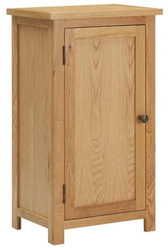 Kaloriko Petite armoire 45 x 32 x 85 cm, chêne massif, meuble de cuisine rustique avec porte, 3 étagères, espace de rangement pour vaisselle, armoire d'appoint pour salon