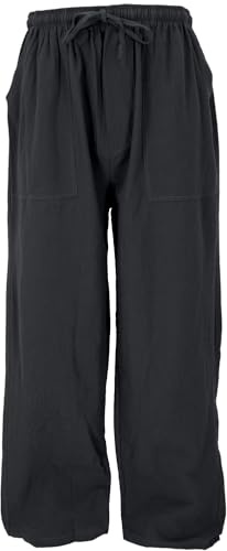 GURU SHOP Lätta yogabyxor, Tai Chi-byxor, sommarbyxor, unisex bomullsbyxor, män, svart, 54