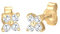 Elli PREMIUM Ohrringe Damen Ohrstecker Blume mit Zirkonia Steinen Funkelnd Filigran in 585 Gelbgold
