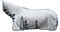 HKM 7076 Fliegendecke Lyon mit festem Halsteil, Fliegenschutzdecke Pferdedecke, Silber, 125 cm