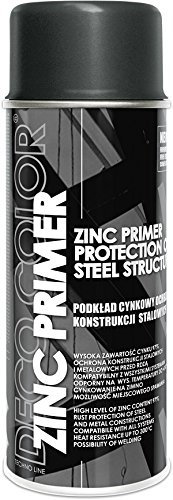 DECO COLOR ZINC Primer Spray Paint 400ml Steel Metal ALU Welding GALVANIZING ANTRUST Heat Resistant ANTICORROSIVE 97% of Pure ZINC
