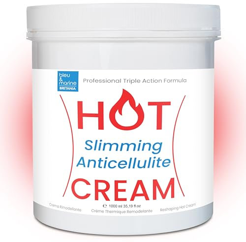 bleu & marine Bretania - Crema Anticelulitica Efecto Calor para Tratamiento de Choque. Acción Reductora, Lipolítica y Reafirmante. Elimina Depósitos de Grasa y Celulitis - 1000 ml 1 L