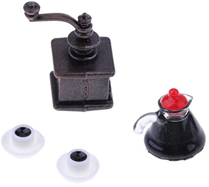 Fenteer 1/12 Puppenhaus Küchenzubehör Kaffeeservice Set - + Kaffeekanne + Kaffeetassen