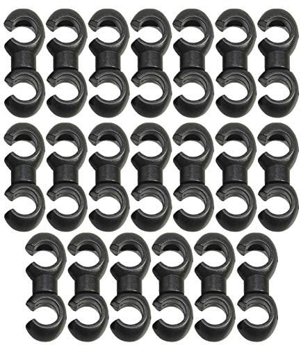 Saipor 20pcs Bike Cable Clasps S-Hook Clips Bicycle Rotatable for Brake Cable MTB Bike Road Bicycle