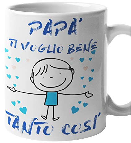 Incidiamo Tazza Mug Papà - ti voglio bene tanto così - festa del papà - Idea Regalo Compleanno Natale