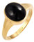 Elli Ring Damen Siegel Oval mit Onyx Edelstein in 925 Sterling Silber Vergoldet