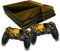 Schutz Folie Sticker Set für Spiele Konsole und Controller Gehäuse Aufkleber Vinyl Skin gegen Kratzer Design Cover passgenau selbstklebend RX022 (PS4 Pro, Nr. 6 Polygon Gold)