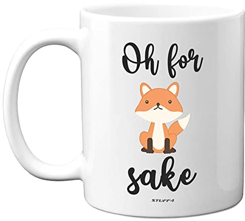 Stuff4 - Taza de cerámica de 315 ml, apta para lavavajillas, tazas de zorro, regalos divertidos, regalos divertidos para amigos, linda taza, zorro, regalos para mujeres y hombres