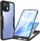 CENHUFO Cover Xiaomi Mi 11 Lite 5G NE /5G/4G, 360 Gradi Antiurto con Protezione Schermo Integrata, Rugged Trasparente Case Doppia Faccia Fronte Retro Custodia per Xiaomi Mi 11 Lite 5G/4G - Nero