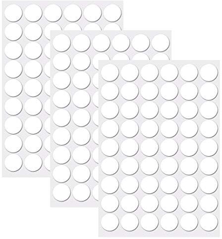 3 Sheets 162 Pcs White Self-Adhesive Screw Hole Stickers, 21mm/0.83In Screw Sealing Stickers Cover the Ugly Screw Hole Stickers 0.83 Inch Black Plastic Self Adhesive Stickers