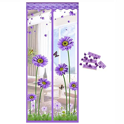 51buyoutgo Zanzariera Magnetica per Porte, Tenda Zanzariera Magnetica porta Finestra con Calamita, Tende Zanzarie Zanzariere Magnetiche Magnetica per Porte Finestre 90x210 cm Viola