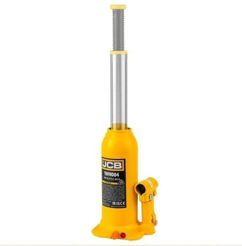 JCB 10 Tonne Automotive Hydraulic Bottle Jack, 450mm Maximum Lift - Equipped with an adjustable height screw - Steel plate design - 3 year Warranty