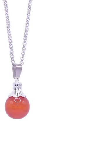 NILUXE DESIGN - Collana con pietre naturali e ciondolo in quarzo, amuleto di protezione. Sfera di gemme con catena in acciaio inossidabile argento. Ideale come regalo per donna