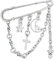 LUDAKE Coole Broschen mit Stern-Anhänger, Sicherheitsnadel für Damen, Quasten, Kette, große Nadel, Schnalle, Schmuck, Tasche, Rucksack, Dekoration