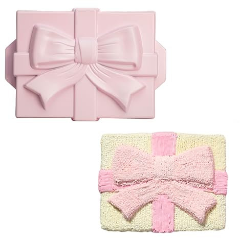 Paris Hilton Geschenkbox mit Schleife, Aluminiumguss mit sauberer Keramik-Antihaft-Backform, spülmaschinenfest, hergestellt ohne PFAS, PFOA, PFOS und PFTE, 26,7 x 20,3 cm, Rosa