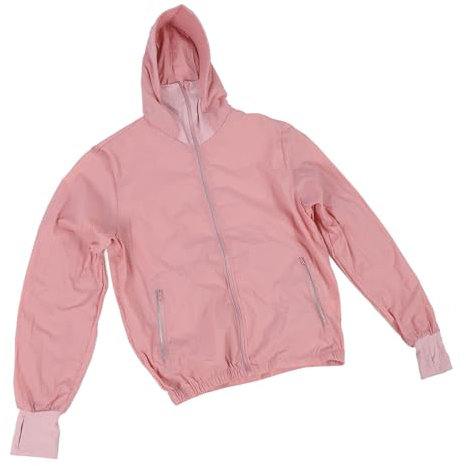 Qukaim Women Air Conditioning Fishing Coat Summer Cooling Fan Jacket, Women Air Conditioned Clothes with USB Fans, Sunproof 18000mAh Battery, Coral Red, Size L
