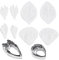 FREEBLOSS 2 Set Pfingstrosen Ausstechformen Aus Edelstahl Mit Fondant Silikonformen 8 Stück Blumen Fondant Ausstechformen Pfingstrosenblätter Blumenausstecher Zum Basteln von Keksen