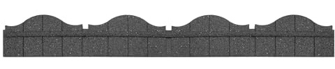 Garden Gear Ultra Curve EZ Border Edging Large Carolina – Recycled Rubber Garden Border, Flexible Stone Effect, Eco-Friendly, Weatherproof, Easy Install, 120cm (18, Grey)