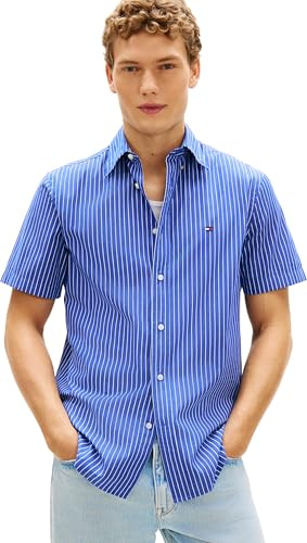 Tommy Hilfiger Herren Flex Poplin STP Ss Shirt Mw0mw42860 S/S Shirt (1er Pack)