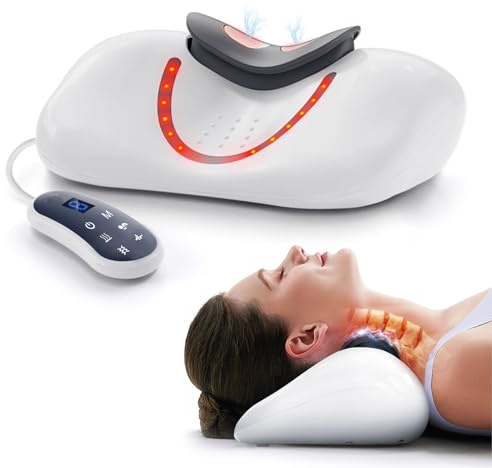 EPROICKS 3 in 1 Nackenmassagegerät Elektrisch, 2026 Neu Kabelloses Massager, Shiatsu Massagegerät mit Wärme, Vibrations und Traktionsfunktionen, USB - 3 Modi, 9 Einstellbare Frequenzen,Nackenstrecker