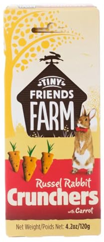 TINY FRIENDS FARM Supreme Russel Premium Crunchers Carrot Healthy Baked Bites for Rabbits 4.2z