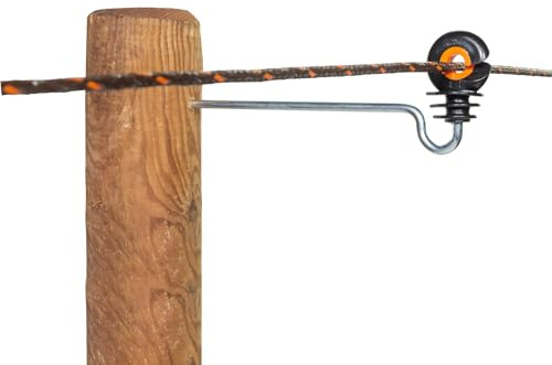 10x Gallagher Abstand-Ringisolator XDI gebogen - Holz 18 cm - Weidezaun Isolatoren - UV-stabil und witterungsbeständig