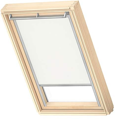 VELUX Dachfenster Sichtschutz-Rollo, graue Schienen, SK08, Weiß | Lichtanpassung, diffuses Sonnenlicht, schmale Schienen
